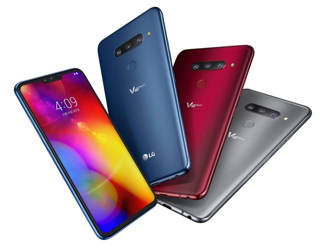 第一款五攝手機上LG V40ThinQ，選用P-OLED顯示屏手機上，市場價6700中國人民幣