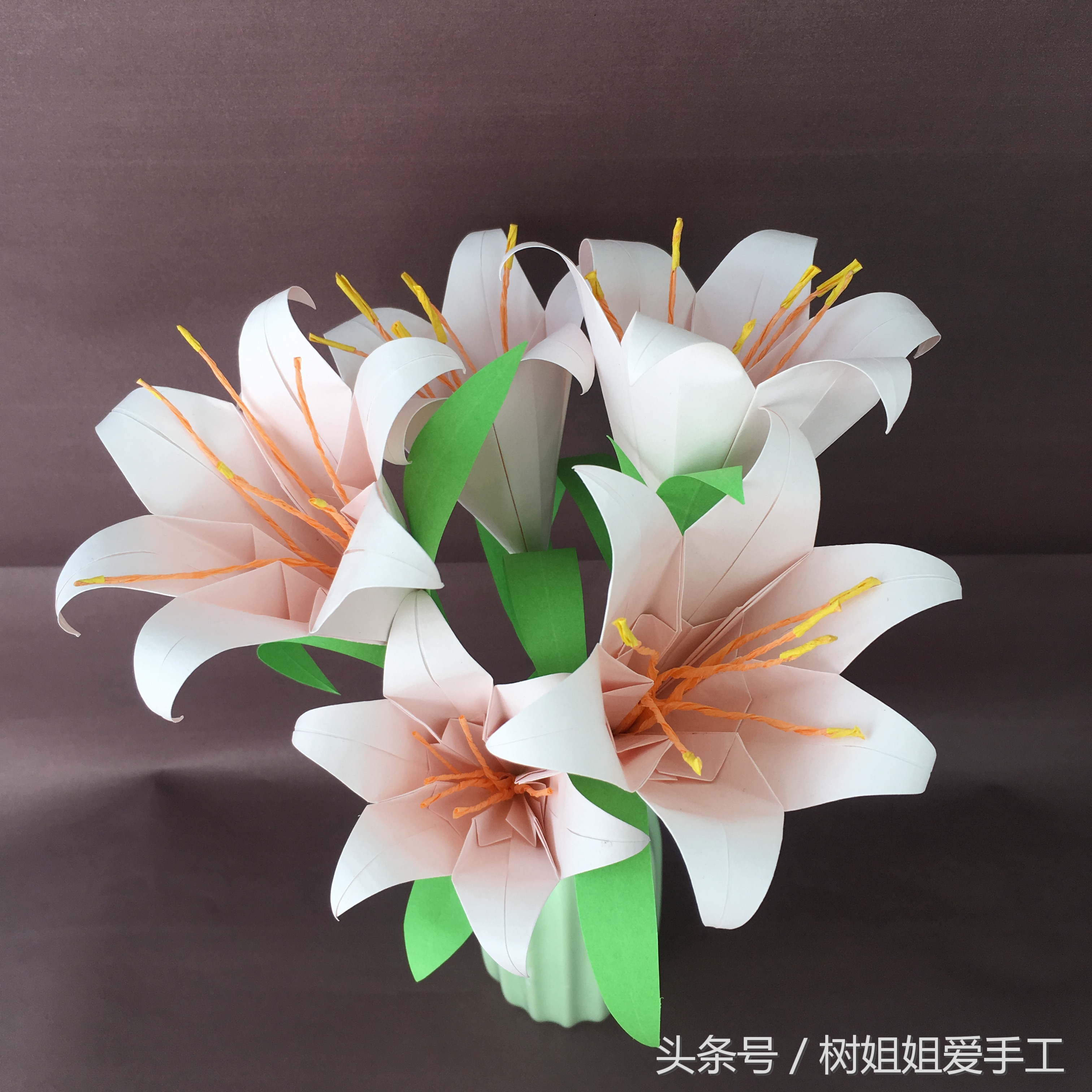 百合花A4折纸花艺教程