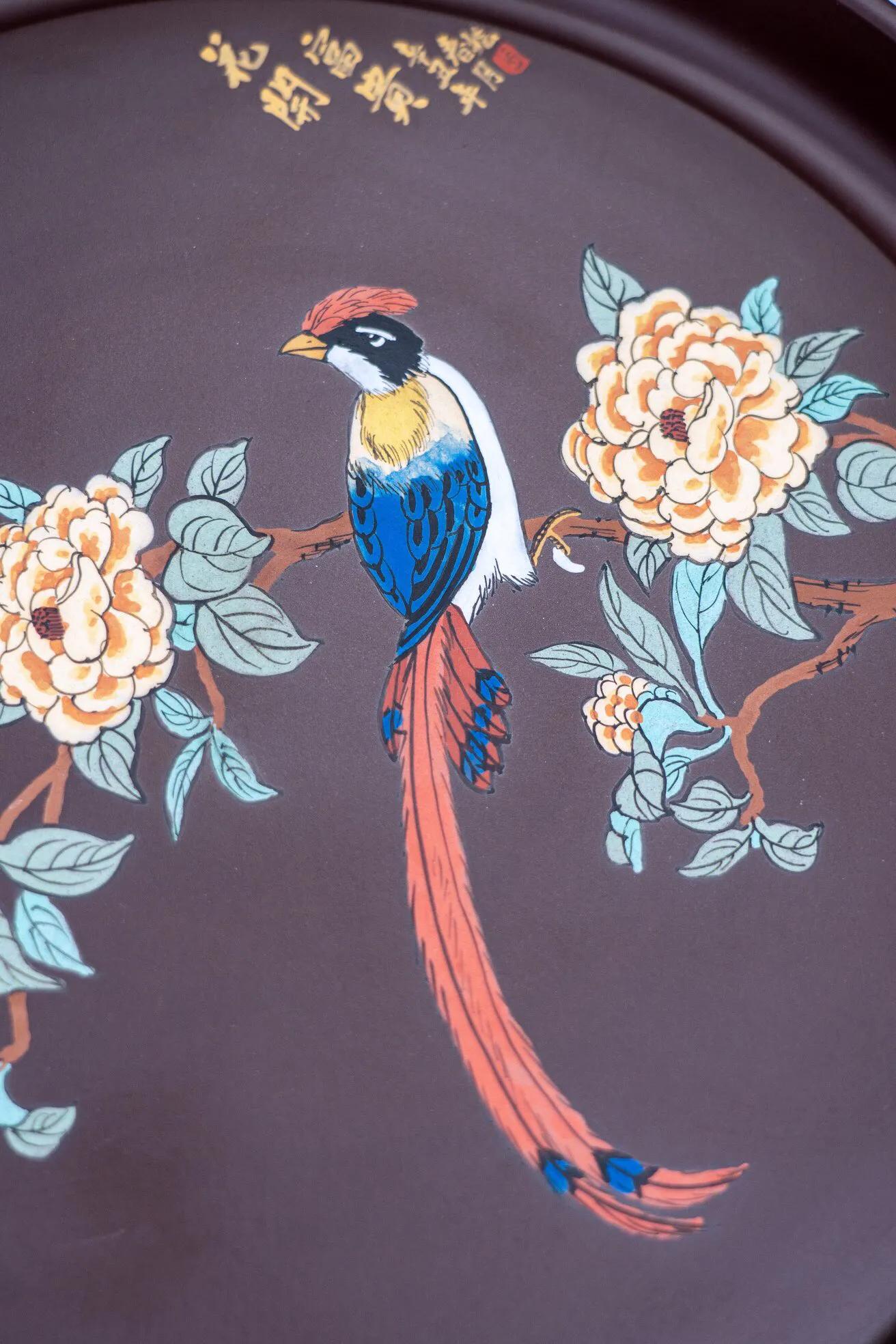 宜兴紫砂壶吴金兰纯手工花开富贵套组优质紫泥茶具收藏 资讯咖