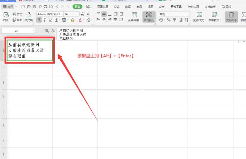 表格技巧—Excel单元格内如何另起一行输入