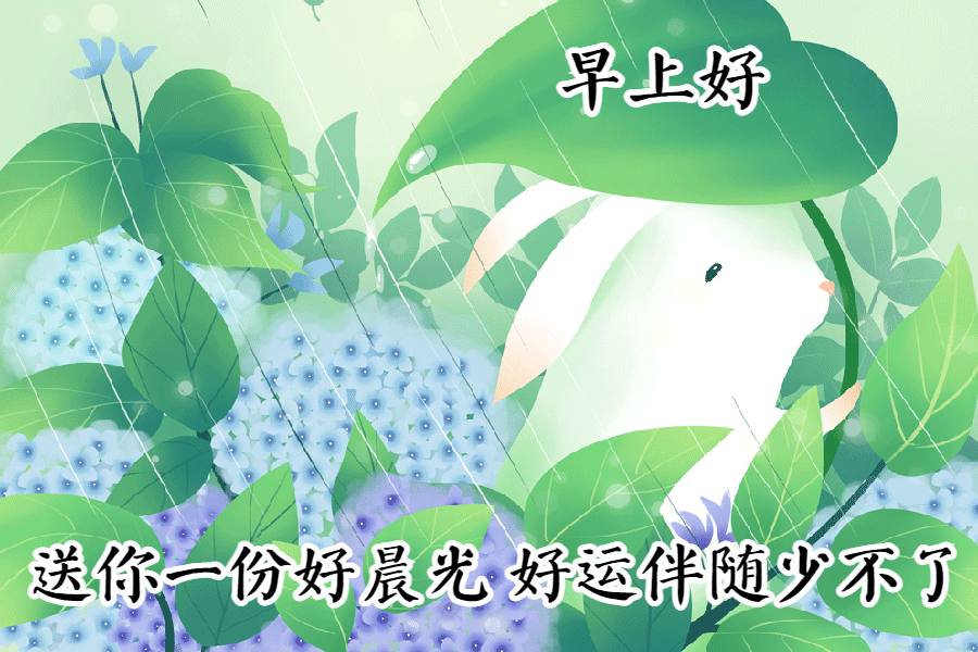 早安问候带字动态表情图片，励志向上的早安祝福语图片