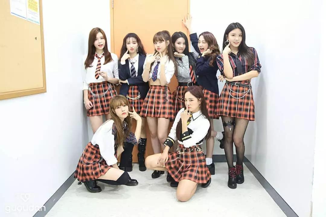 2016年出道的gugudan成员包括美美,hana,haebin, 娜英,世正, sally