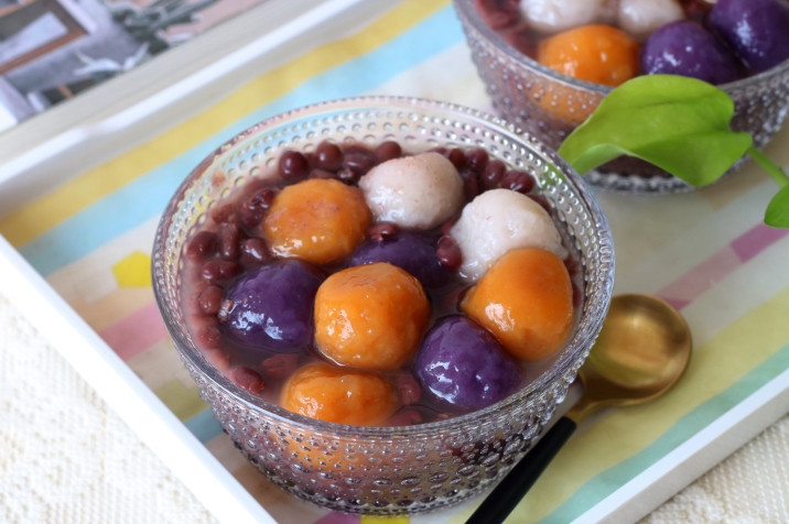 自制红豆三色芋圆，香甜软糯，做法简单，比甜品店的还好吃