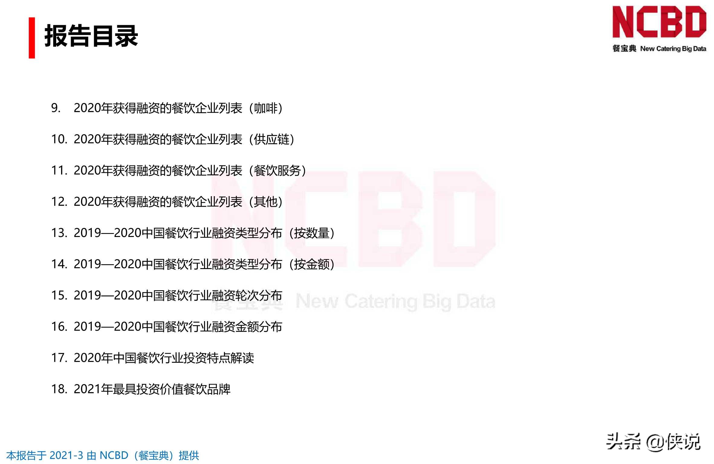 2020-2021年中国餐饮行业投融资分析报告