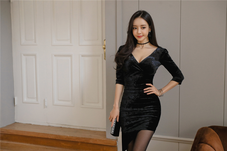 孙允珠·琉光幽篁亮黑水墨沁染晚礼裙