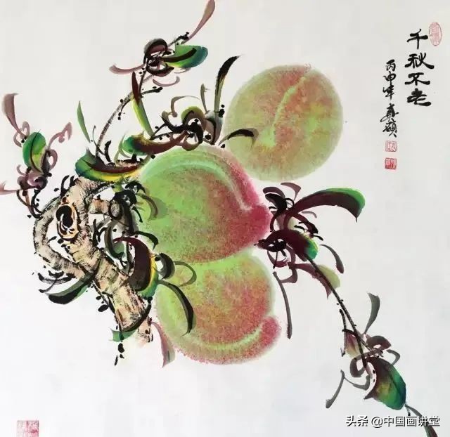 The peaches in Chinese paintings are delicate and sweet iNEWS