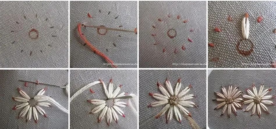 家里旧牛仔衣裤试试这样绣些花草，旧衣变新衣