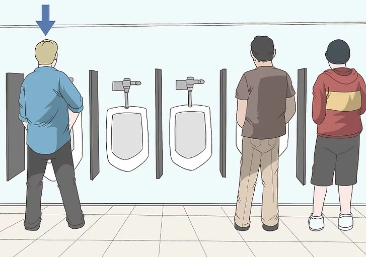 Boys use urinals in this way, not only science but also splashproof