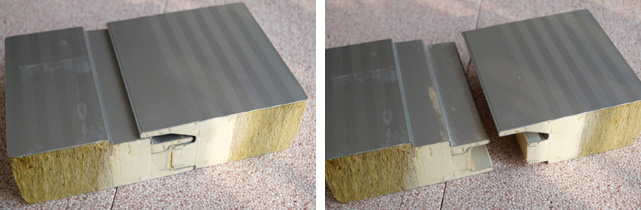 聚氨酯封邊巖棉夾芯板與普通巖棉夾芯板性能對比