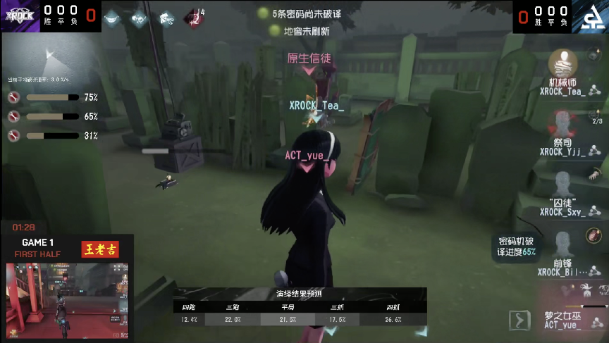 第五人格2021IVL夏季赛常规赛XROCK vs ACT 第一局 ACT求生者三出