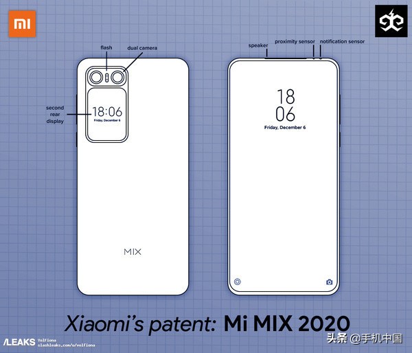 “小米MIX 2020”专利权图曝出！正反面双屏幕设计方案够引人注意