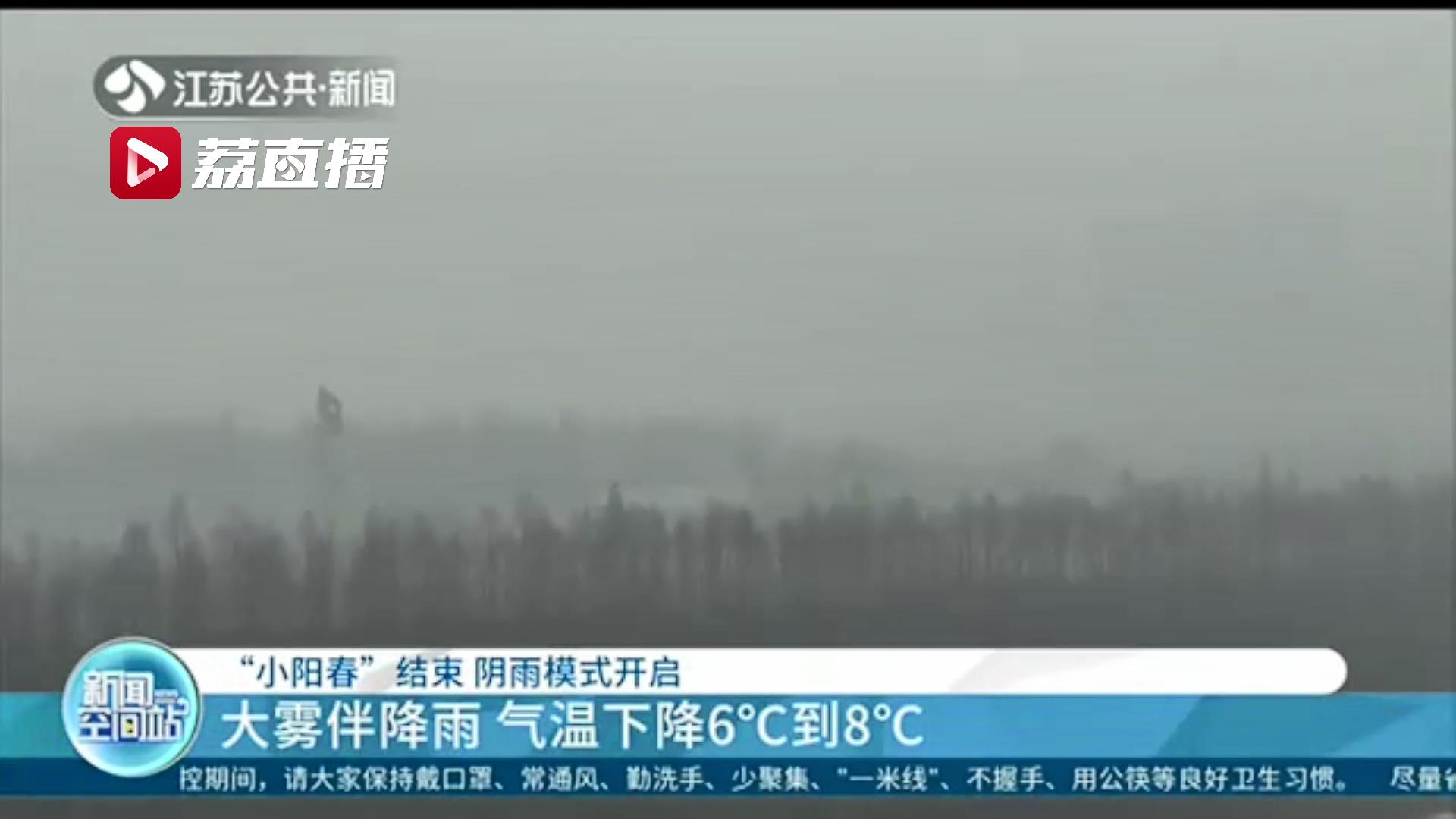 &ldquo;小阳春&rdquo;结束 江苏开启阴雨模式 提醒：27日降温幅度达到8度左右