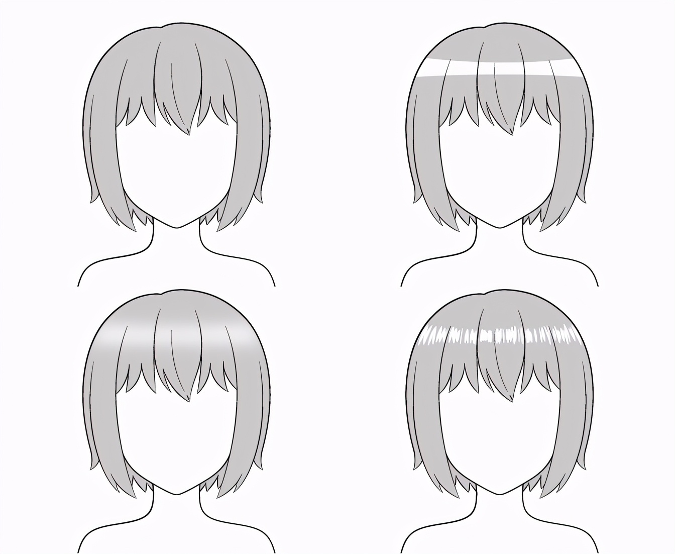 繪製動漫頭髮高光的不同方法- 頭條匯, image size:1344x1102