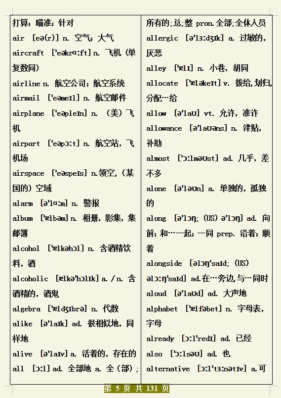 高中英语：3500个单词汇总,打印出来,随时随地记，再也不用翻书了