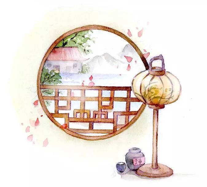 古风美物插画 | 裁为合欢扇，团团似明月