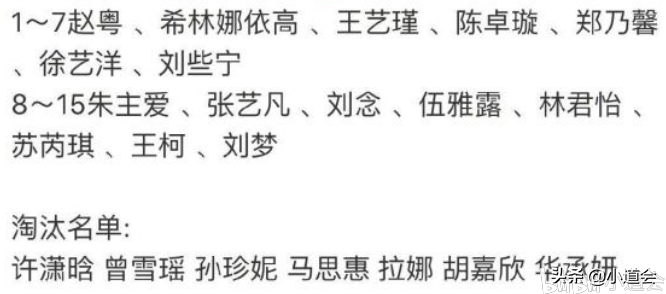 《创3》第三次顺位排名被爆：陈卓璇、郑乃馨、