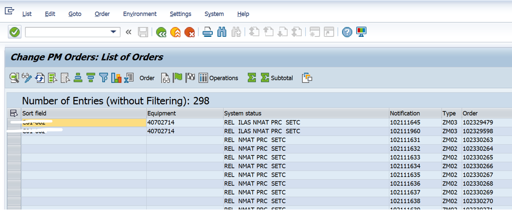 SAP PM 初级系列22 - IW38可以批量处理维修工单