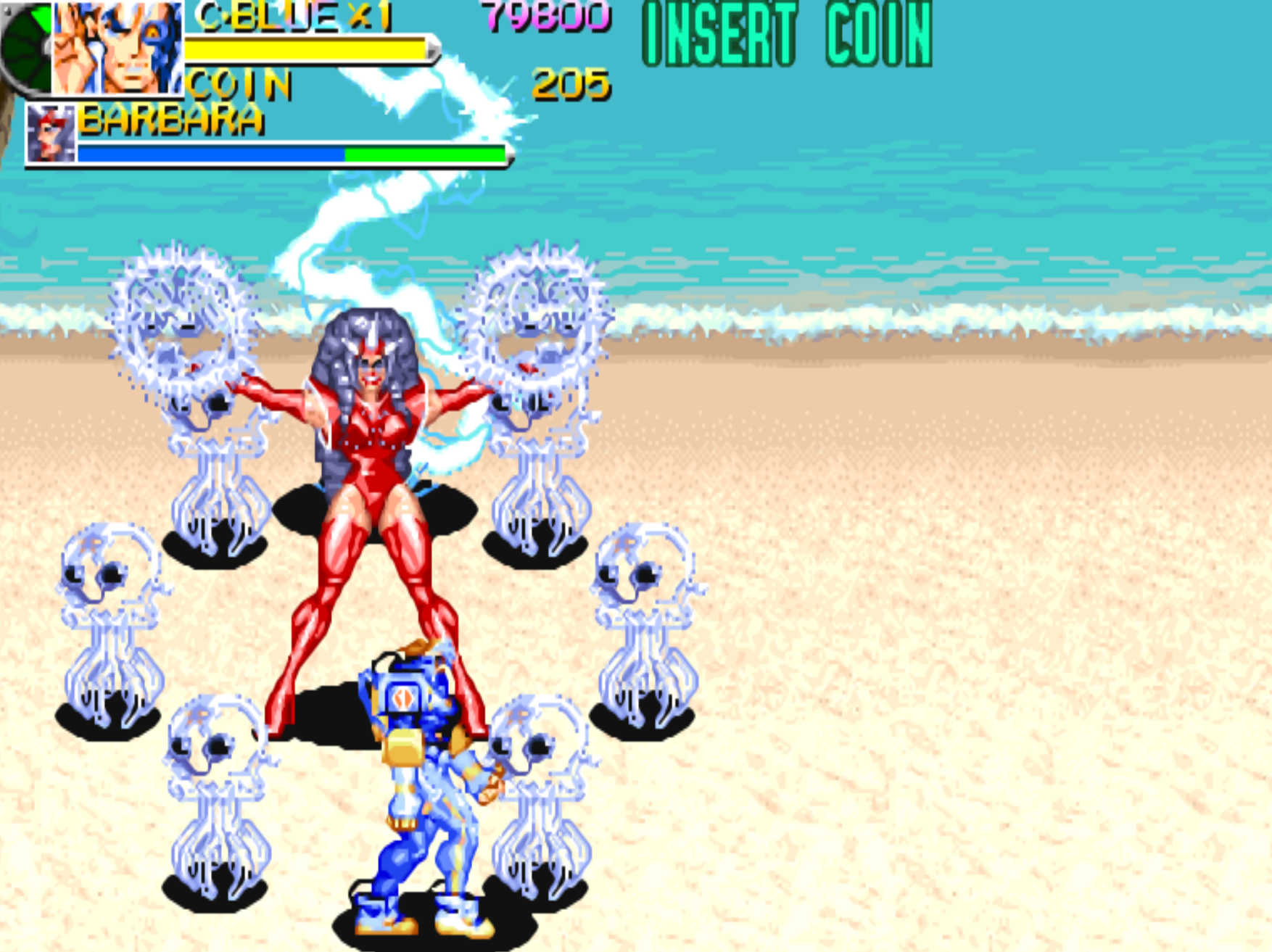 街機(jī)游戲讓人畏懼的魔鬼筋肉女，主角的小身板太單薄了