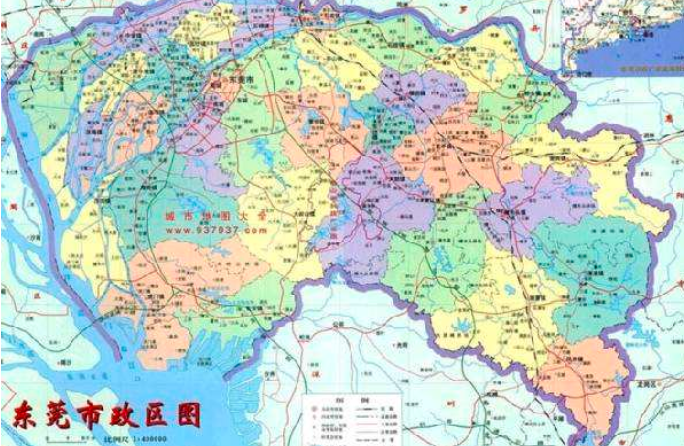 Area of maritime space of Guangdong each city has how old