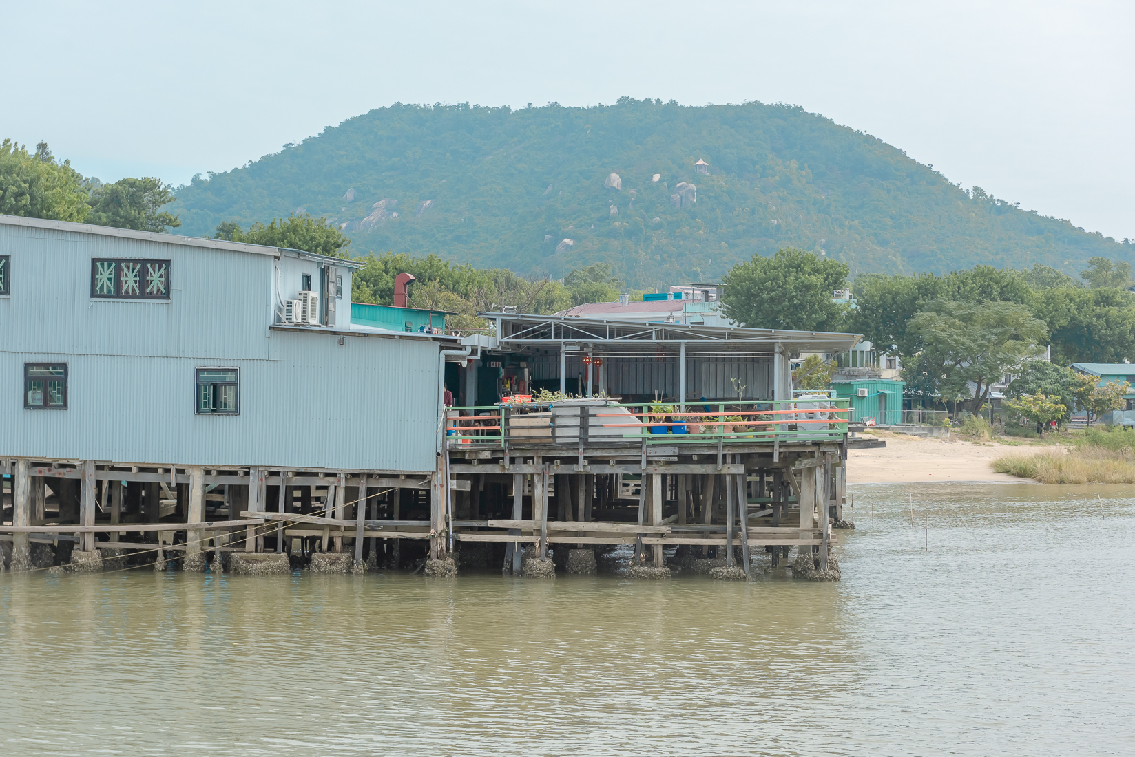What does the countryside in Macau look like: houses are built on the ...