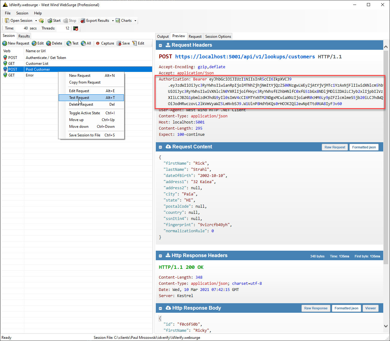 ASP.NET Core 基于角色的 JWT 令牌