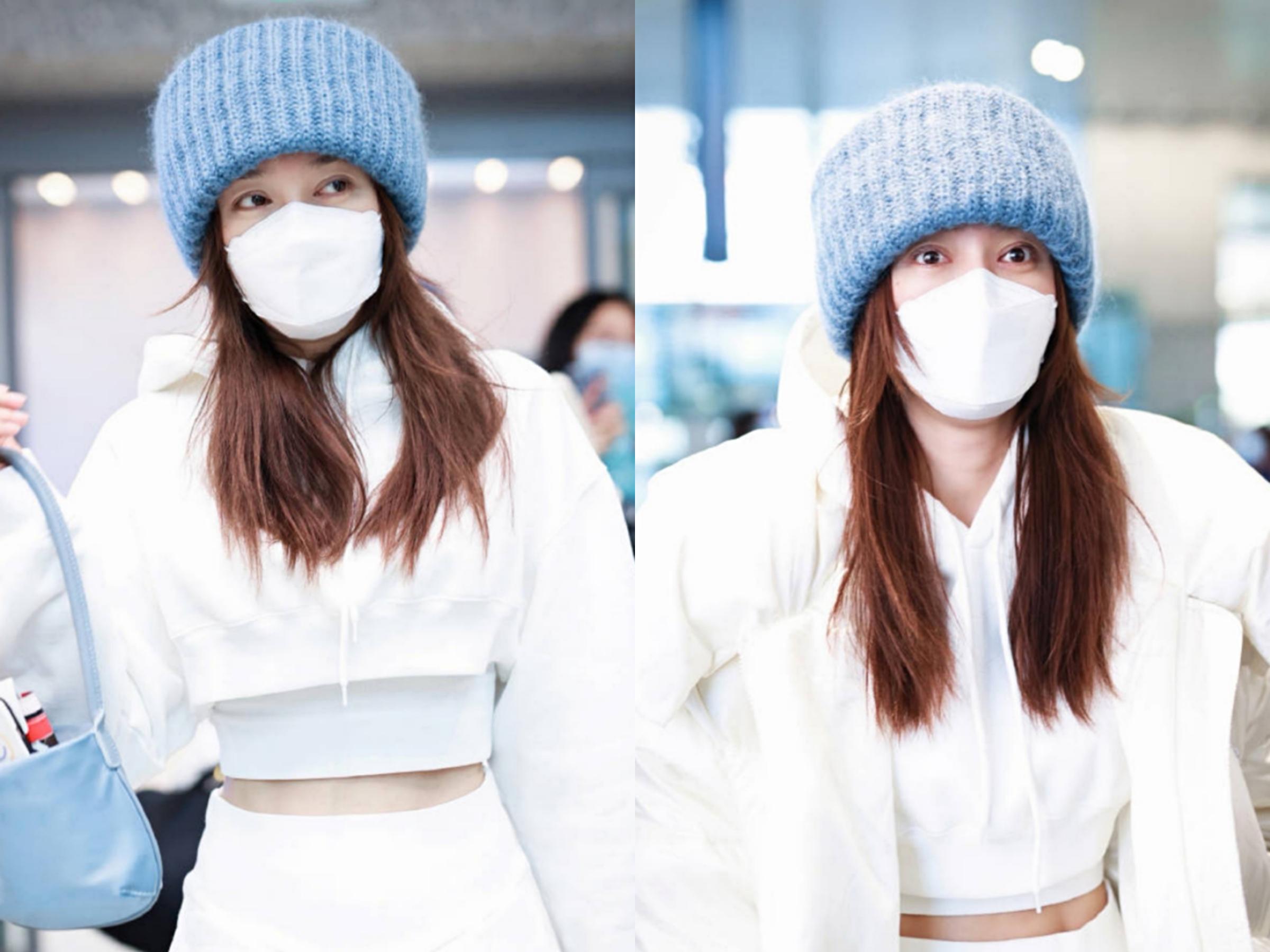 41岁秦岚人老心不老！机场演绎白月光，大冬天秀