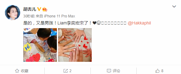 胡杏兒曬一家五口官宣三胎得子，奕霆奕霖初現弟控屬性超有愛