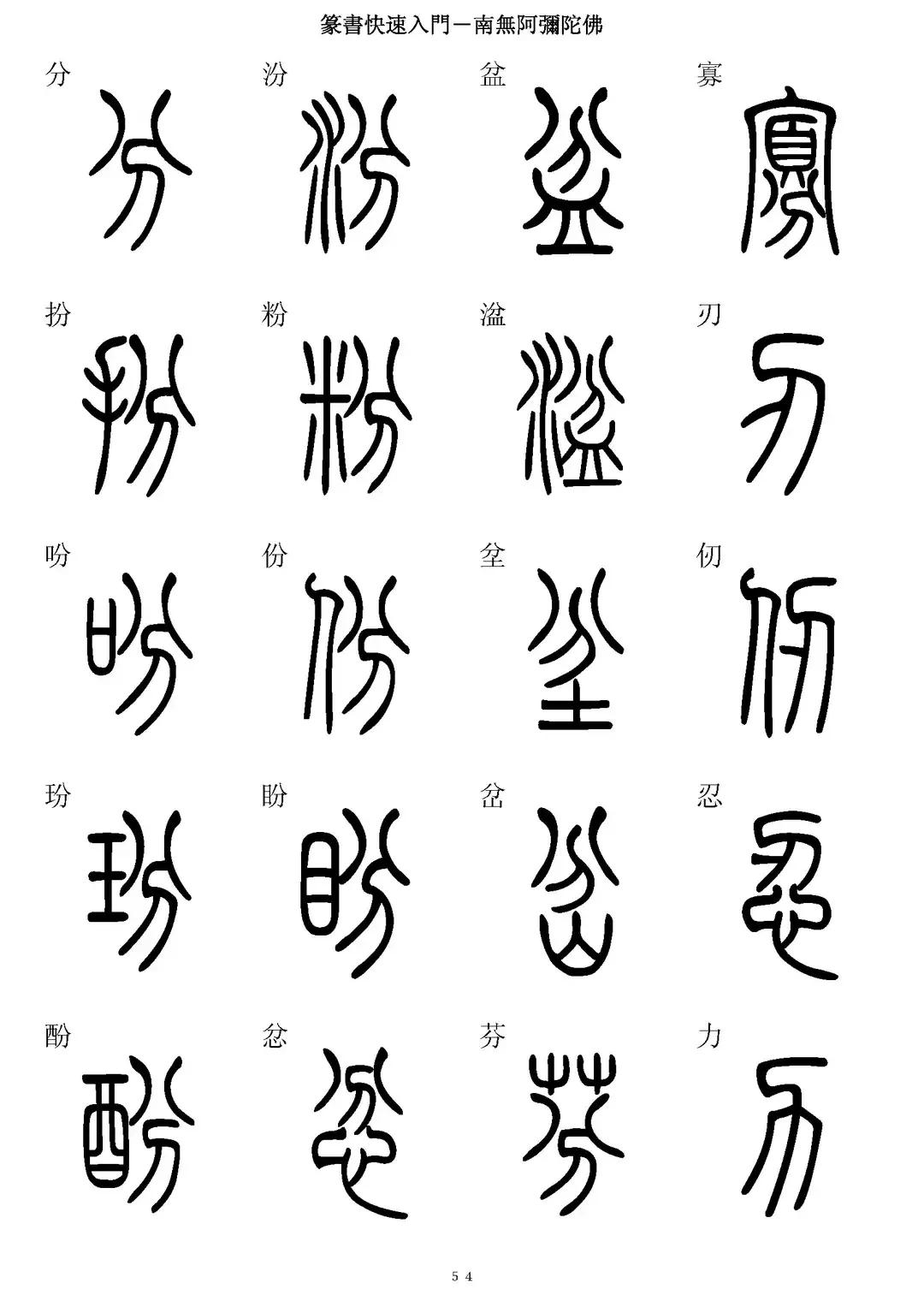 "Quick Introduction to Seal Script" 5000character comparison of seal