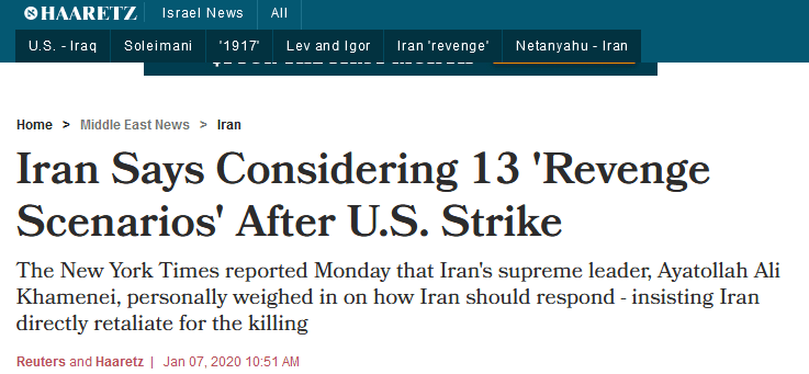快讯！伊媒：伊朗准备13种报复美国方案，“最弱版”也足以成美“历史噩梦”