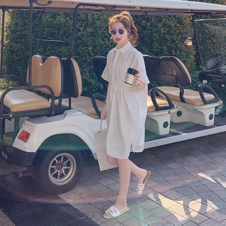 21春夏新款女裝法式復古連衣裙冷淡風高級感設計感小眾襯衫裙子 資訊咖