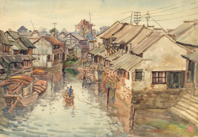 中国第一代先驱水彩画家潘思同作品欣赏
