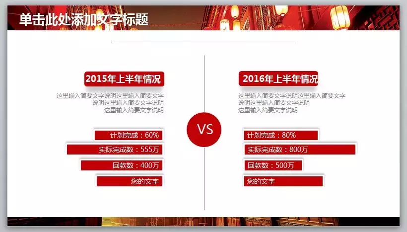 一份中国红风格年终总结PPT模板,让你的2018总结报告更亮眼