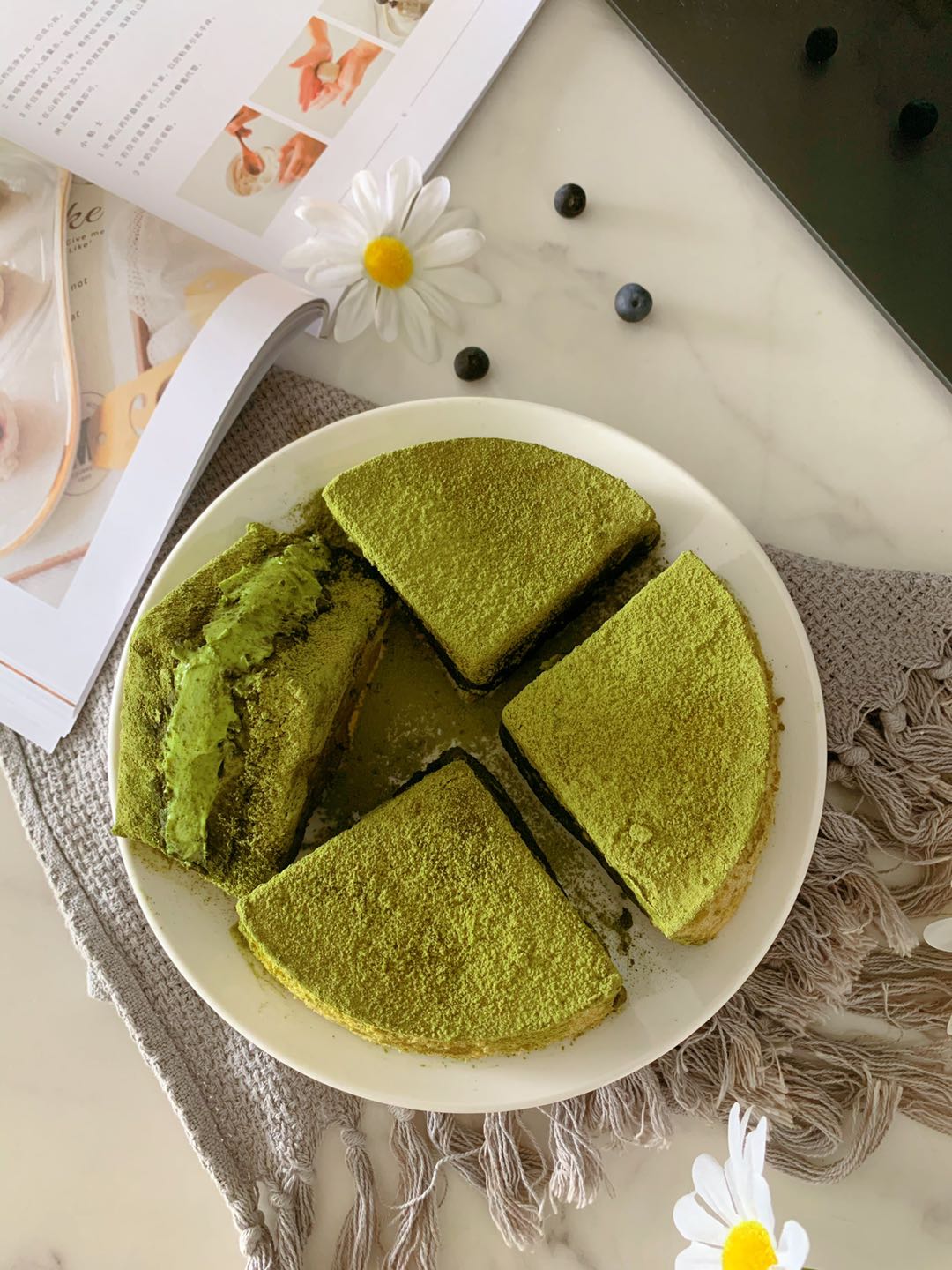 网红抹茶冰乳酪蛋糕，制作简单味道赞，学会了给家人露一手