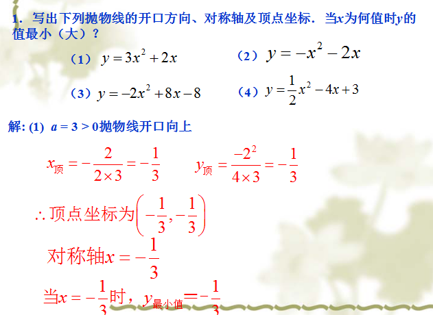 二次函数顶点坐标和对称轴的求法，每年中考必考的知识点