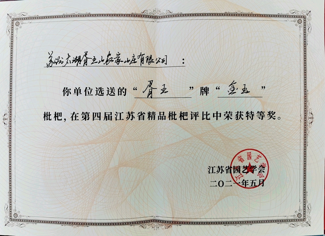 全省唯一！苏州金玉枇杷斩获特等奖，独揽最佳风味奖
