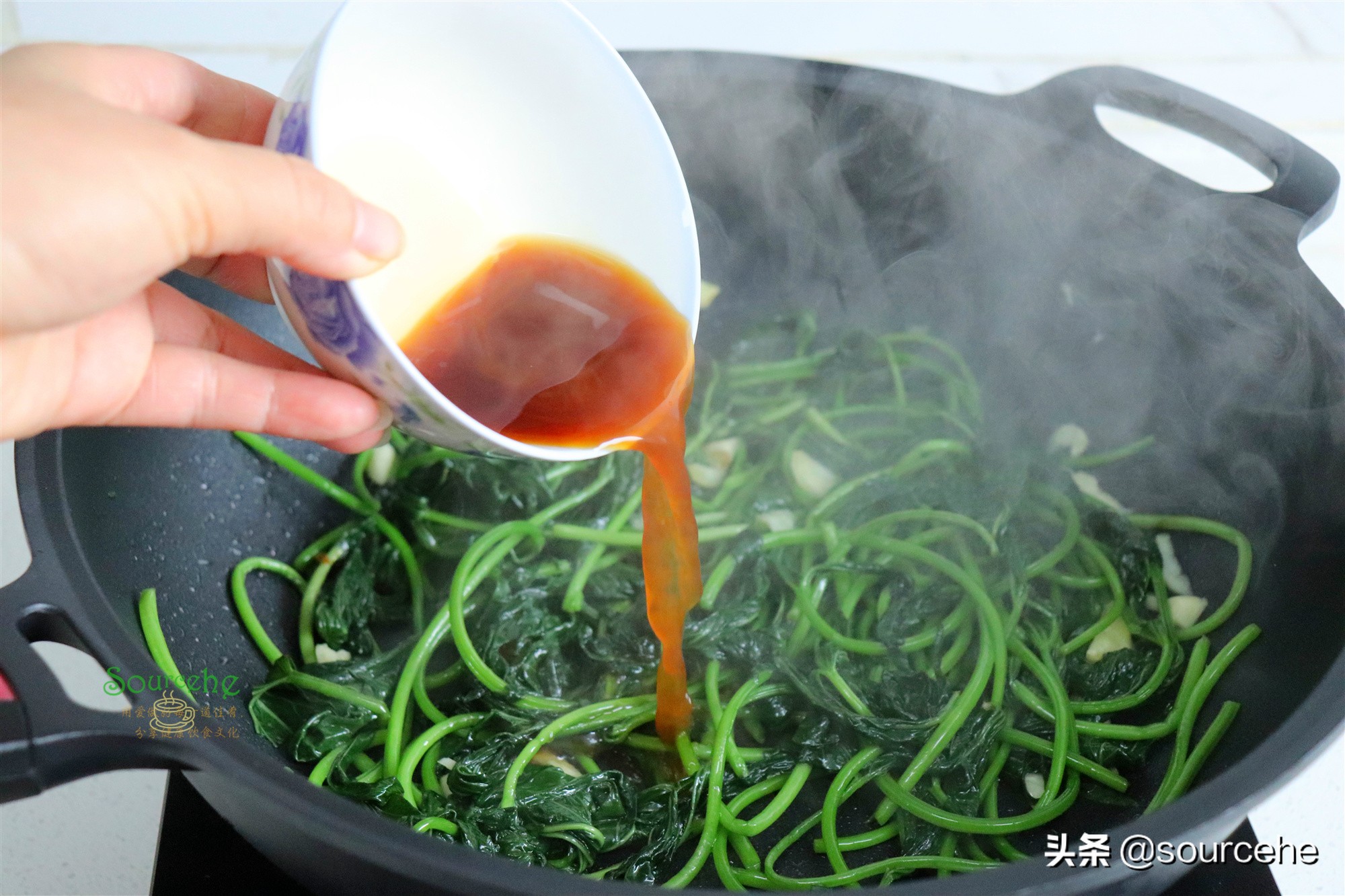 Sweet potato leaves are fed to pigs in the countryside. They are sold