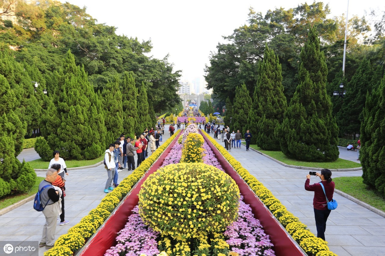 广州黄花岗公园（黄花岗公园是广州重要的景点，当这里鲜花盛开时，风景优美）