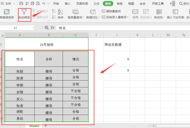 表格技巧—Excel表格筛选后统计行数