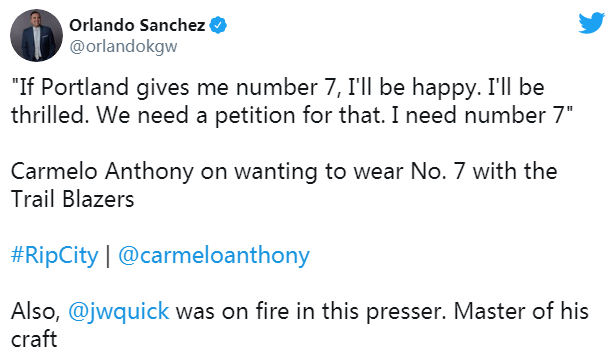 能滿足甜瓜嗎？安東尼：如果拓荒者可以讓我穿回7號球衣，我會很開心！-黑特籃球-NBA新聞影音圖片分享社區