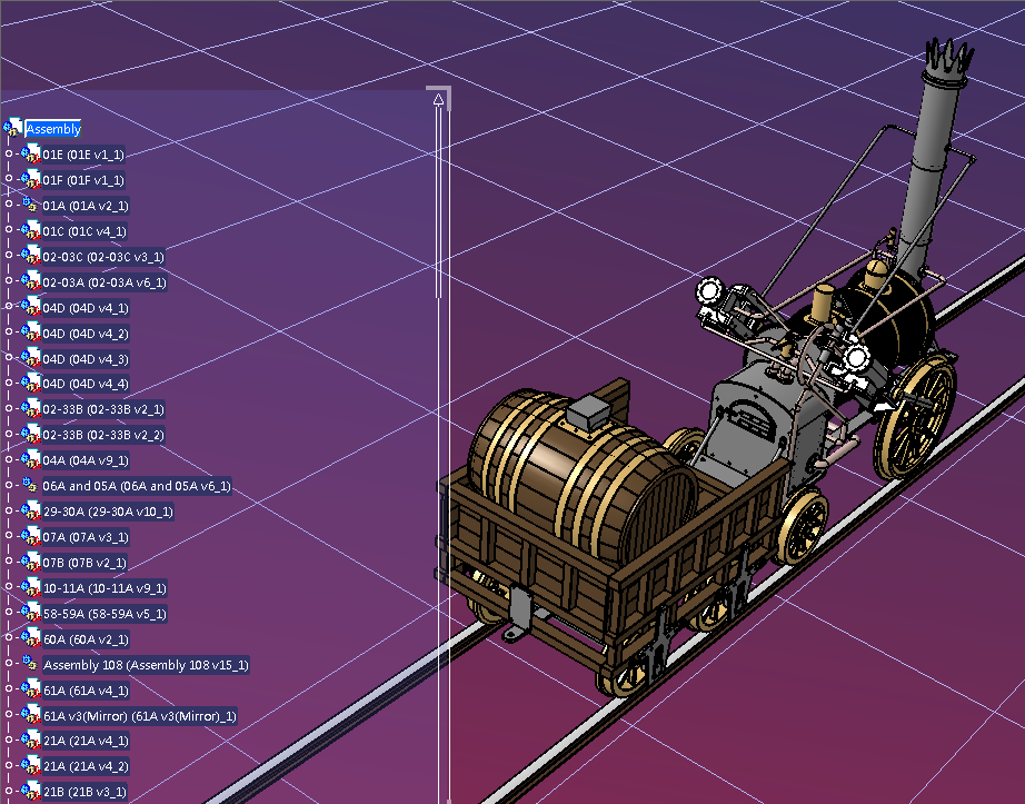 stephenson 1829老式内燃机蒸汽火车模型3D图纸 STEP格式