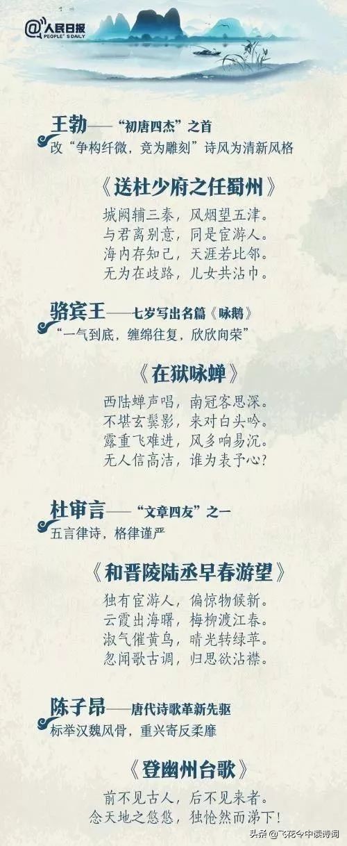 人民日报:“王孟”“李杜”唐朝代表诗人及27首代表诗，请背下来-第9张图片-诗句网