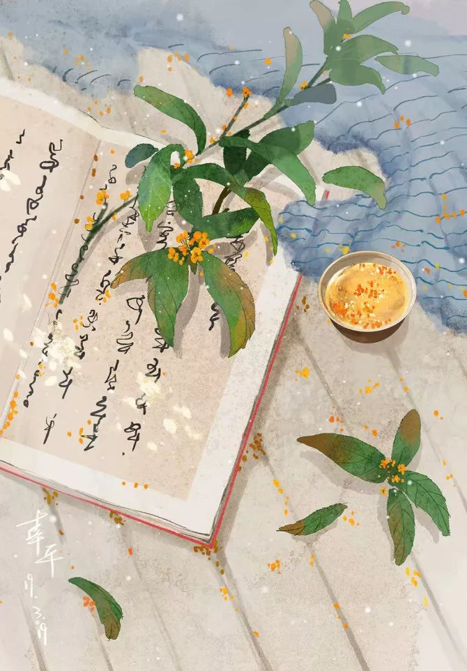 古风美物插画 | 裁为合欢扇，团团似明月