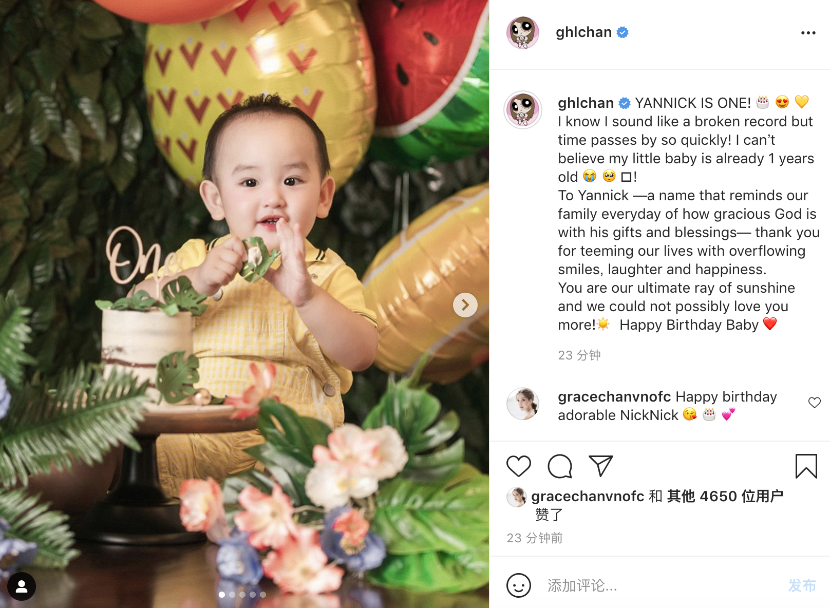 郑嘉颖次子满一周岁，陈凯琳晒照为其庆生，弟弟和哥哥像双胞胎