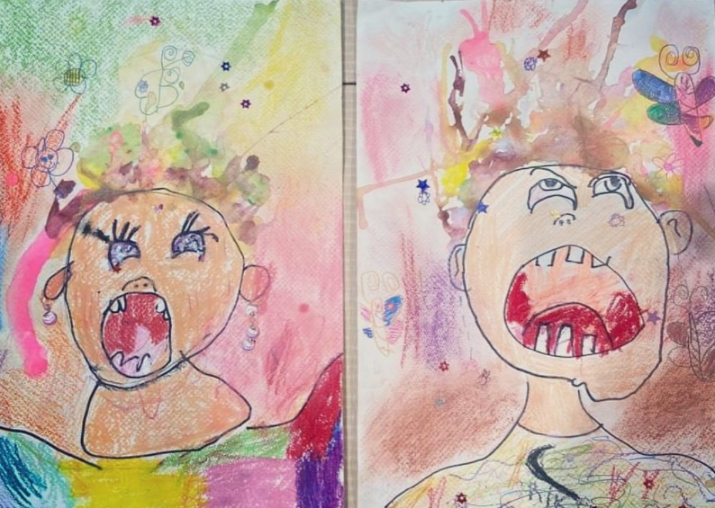 咘咘波妞果真是“小活宝”，画画搞怪全不落，贾静雯直呼：很爱演