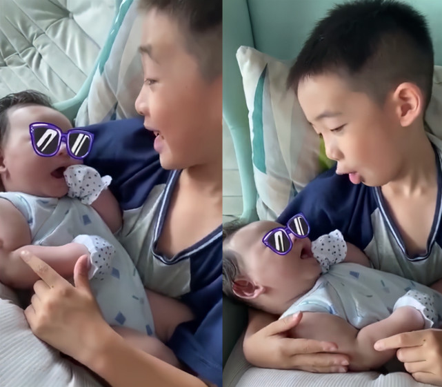 應采兒曬照感慨兒子長大，小小春睡姿花樣百出，小床快裝不下長腿