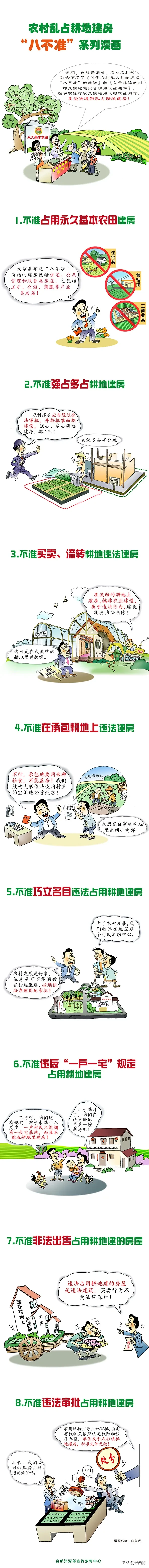 【西青宣传】农村乱占耕地建房“八不准”系列漫画（二）