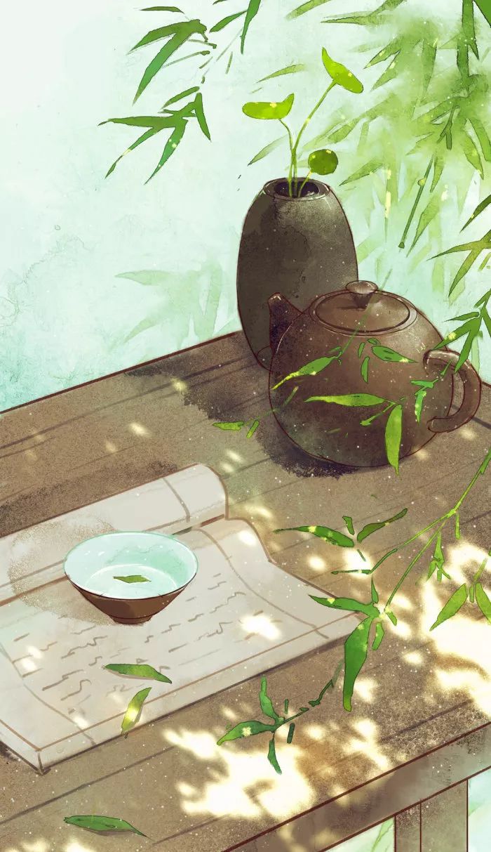 古风美物插画 | 裁为合欢扇，团团似明月