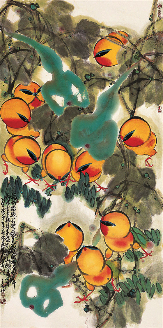 中国当代名家画集—开宗立派，独领风骚！京开现代彩墨花鸟《五》