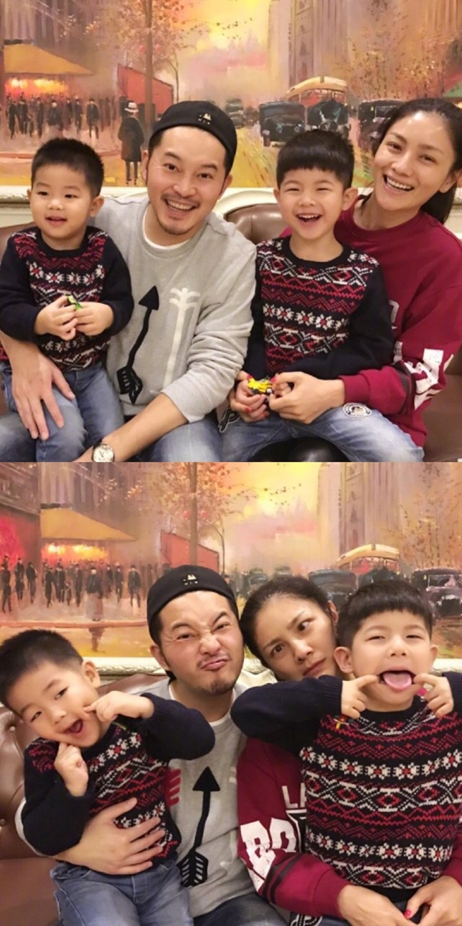 賈靜雯一家眼睛大，陸毅一家腿長，沙溢一家最接地氣，深受喜愛