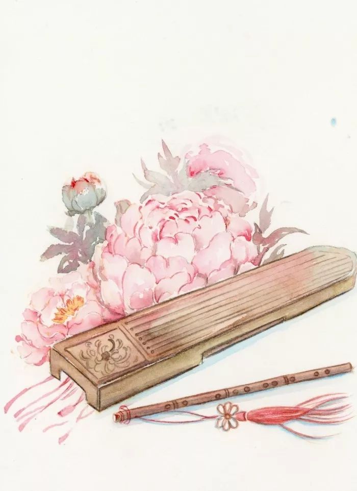 古风美物插画 | 裁为合欢扇，团团似明月